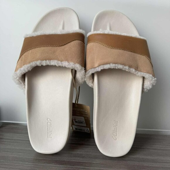 OluKai Hō‘ala Women’s Slide Sandals Size 10 $120 in Tan / Puka Hoala Shearling - Picture 7 of 12